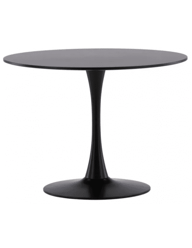 AMDEN Rundt spisebord i metal og MDF H75 x Ø110 cm - Sort