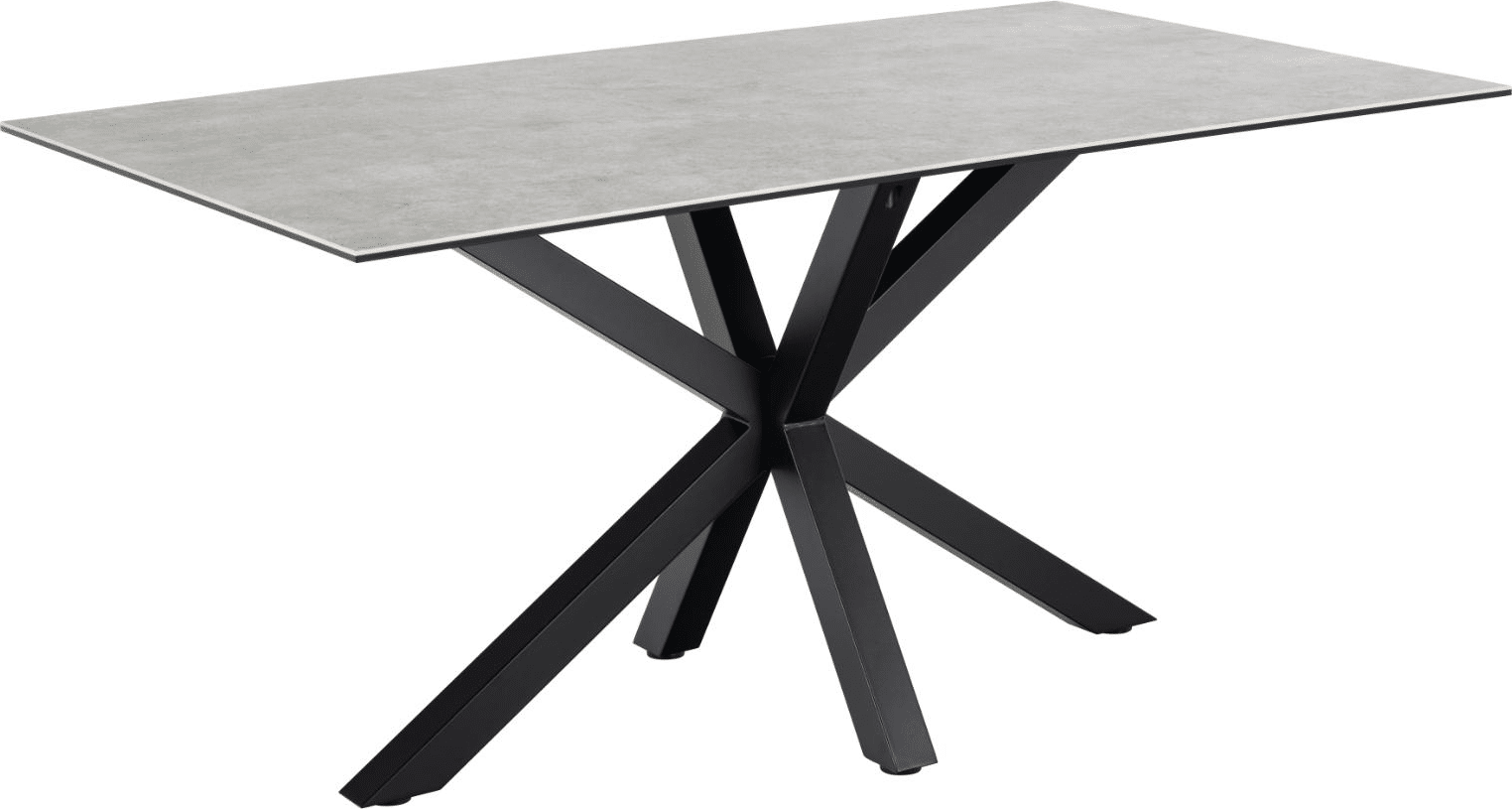 Spisebord Signature Bellona grå Anista keramik 160 x 90 cm mat sort pulverlakeret stålstel
