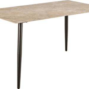 Spisebord Signature Zorina med brun Aberta-keramik og mat sort stålstel 140 x 80 cm
